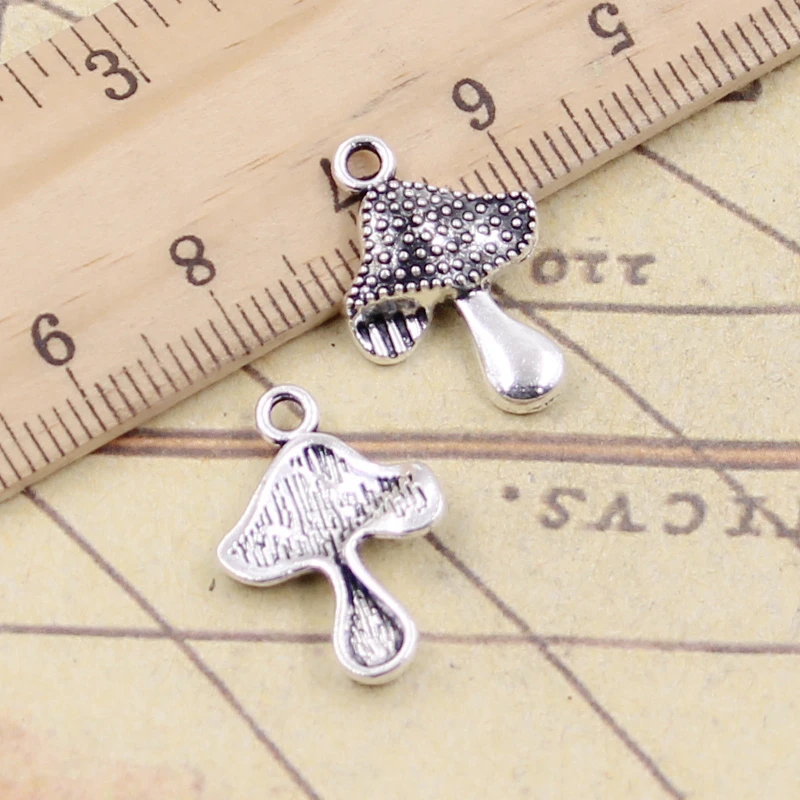 

20pcs Charms Mushroom 20x14mm Tibetan Silver Color Pendants Antique Jewelry Making DIY Handmade Craft Pendant