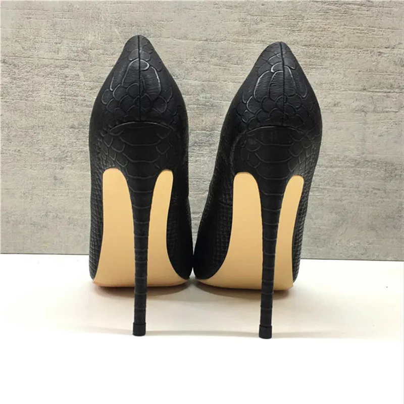 

Free shipping fashion women pumps Casual Black snake python printed pointed toe high heels shoes 12cm 10cm 8cm Stiletto heeled