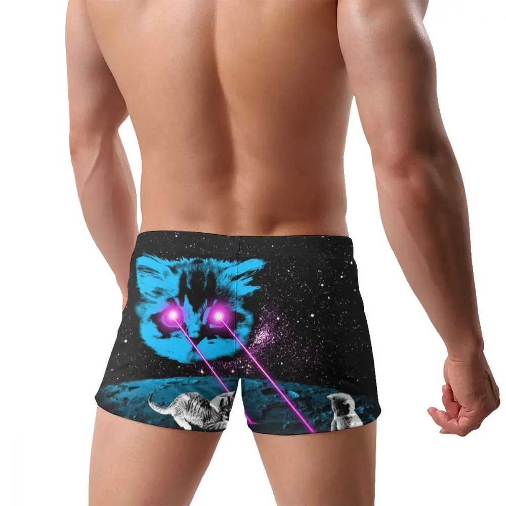 Лазерные глаза космический рисунок кошки 3D печать Speedo мужские купальные мужские плавки мужские боксеры купальники сексуальные с низкой талией