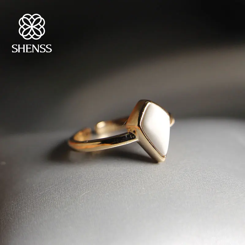 Женское кольцо SHENSS белое из стерлингового серебра 925 пробы с геометрическим