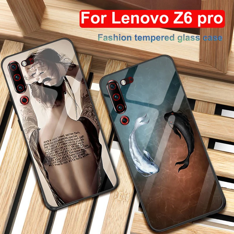 Чехол для Lenovo Z6 Pro 6 4 дюйма силиконовая рамка из тпу wolf girl стеклянная жесткая