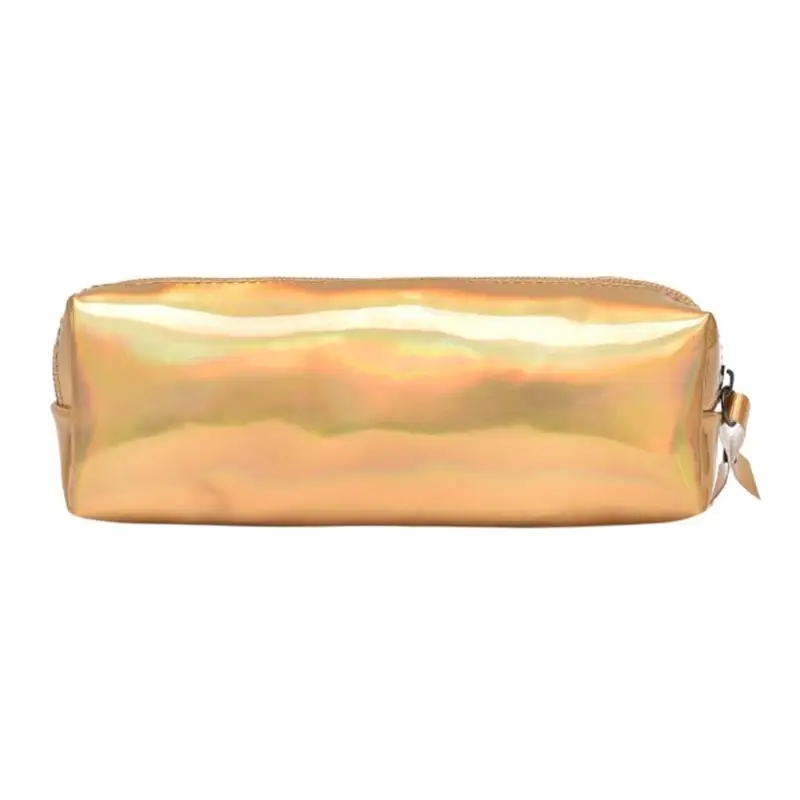 PU Yellow 190mm Блестящий портативный лазерный голографический Кошелек, Чехол-карандаш, сумочка для макияжа, клатч, держатель, школьные принадлежности - Цвет: PU Yellow 190mm