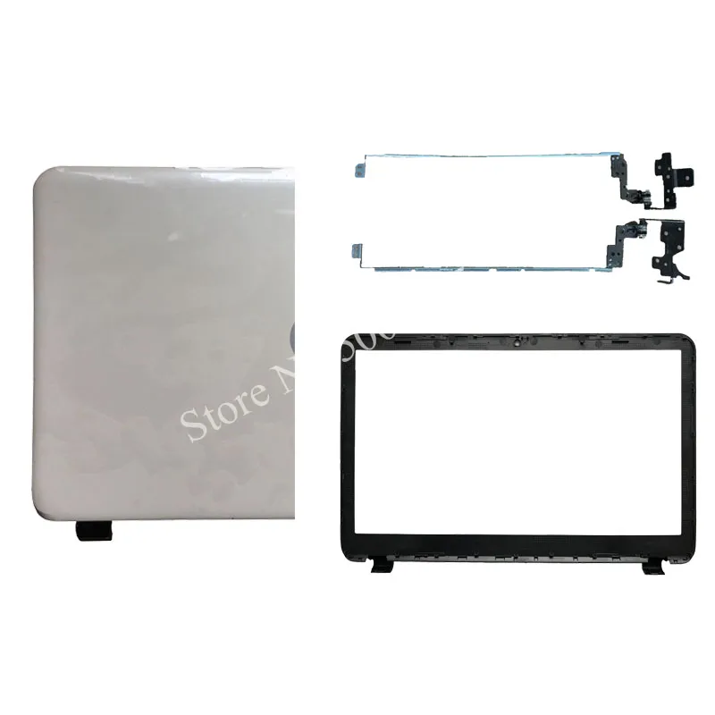 Lcd задняя крышка/lcd передняя рамка/Петли для hp 15-r009ns 15-r010ns 15-r011ns 15-r012ns 15-r127nf 15-r128nf 15-r130nf 15-r132nf - Цвет: White B and Hinges