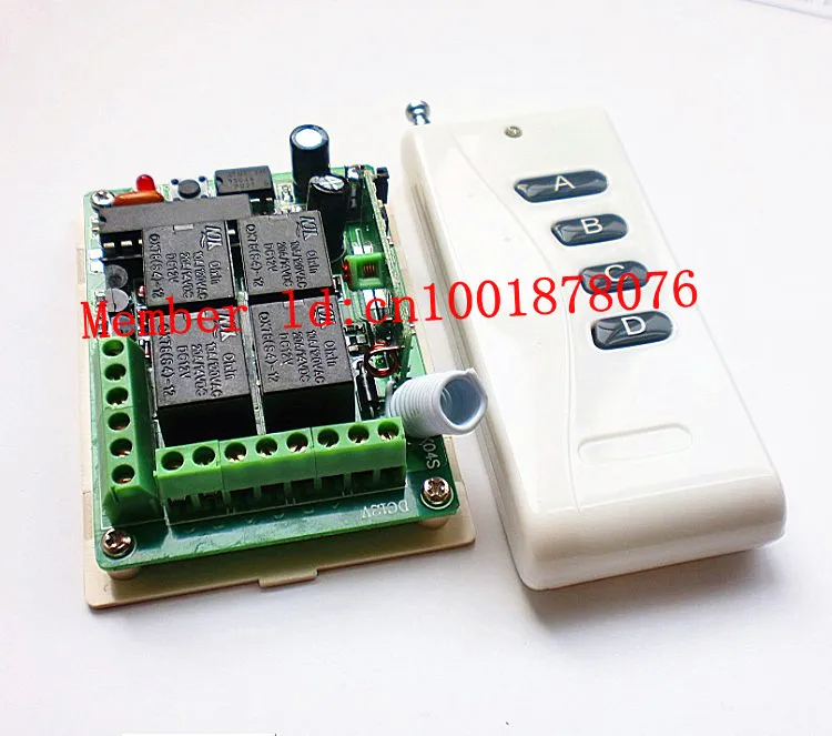 Бесплатная доставка DC 12 В 4 канала радиочастотная Беспроводная лампа 315/433 МГц