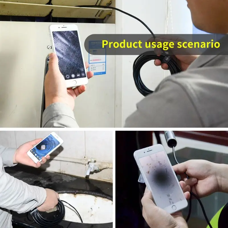 5 мм/8 мм 1080P wifi эндоскоп Водонепроницаемый Бороскоп инспекционная змея камера со