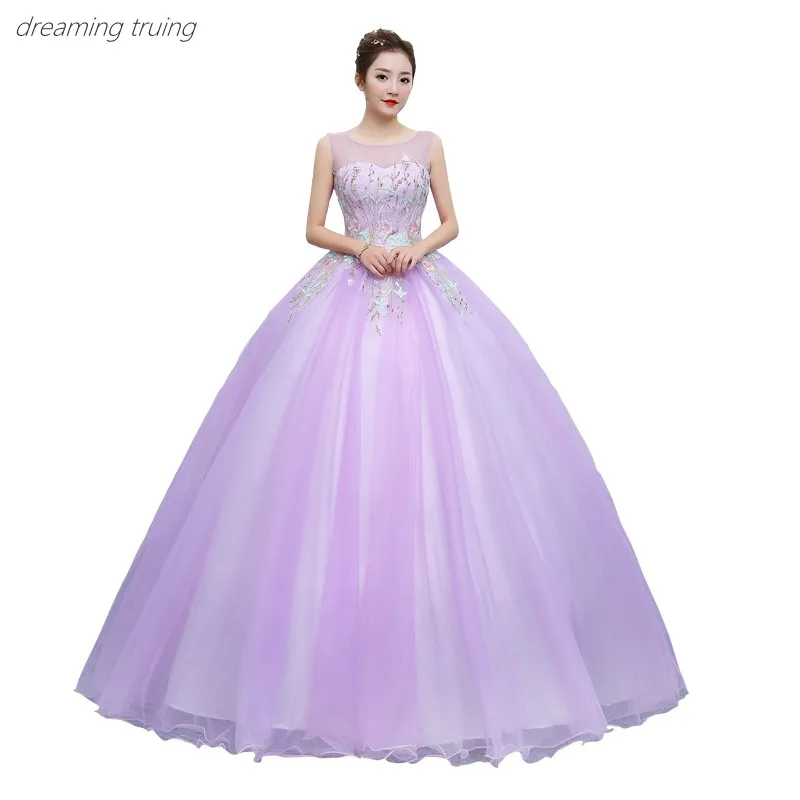 Светильник фиолетовое Бисероплетение Vestidos De 15 Anos платья для Бальные вечерние платья для девочек 16 - Цвет: same as picture