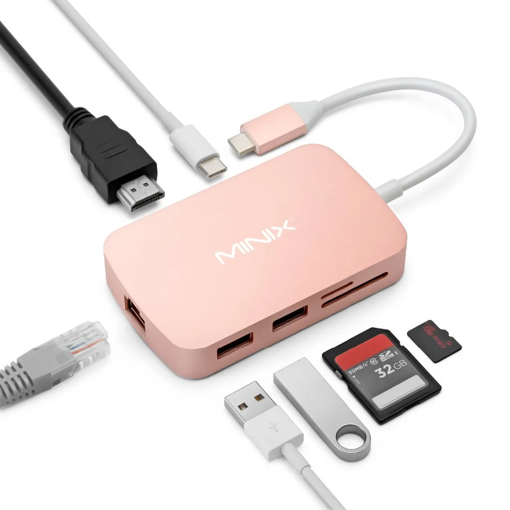 MINIX NEO C-X Type C USB-C Hub HDMI Output With Power Delivery For Charging Multiport Adapter Compatible with New MacBook | Электроника