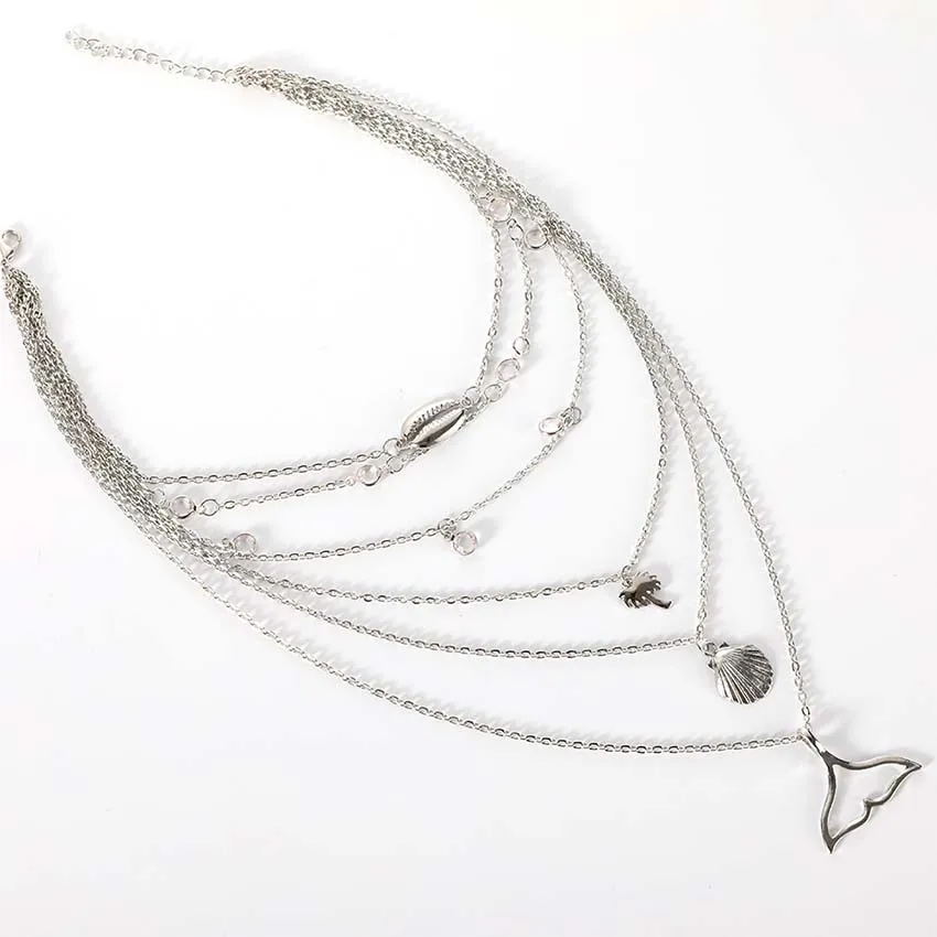 boho multi Women Chain shell Choker Necklace chocker Jewelry collana Bijoux Femme Joyas mujer Collier ras du cou | Украшения и