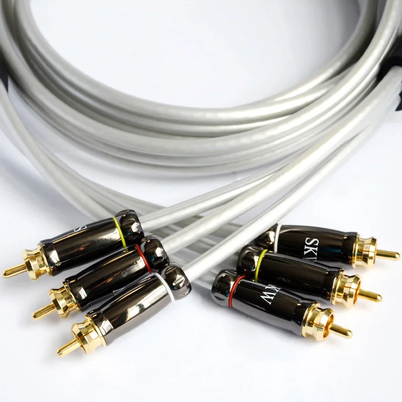 SKW бескислородной меди Кабель сабвуферный nthusiast усилитель 3RCA к аудио и видео