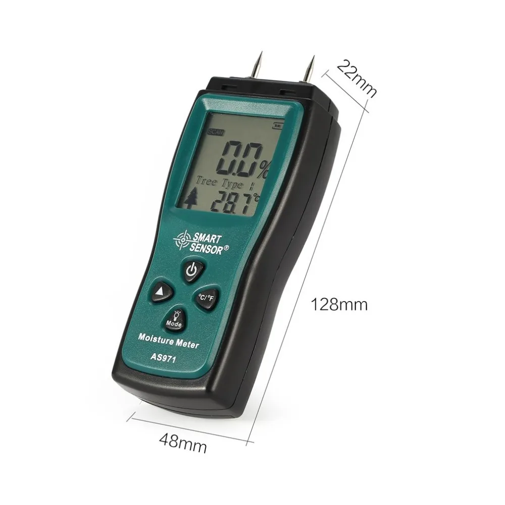 SMART SENSOR Moisture Meters Wood Hygrometer Digital Meter Tester Timber Damp Detector Humidity wall analyzer Range 2%~70% | Инструменты