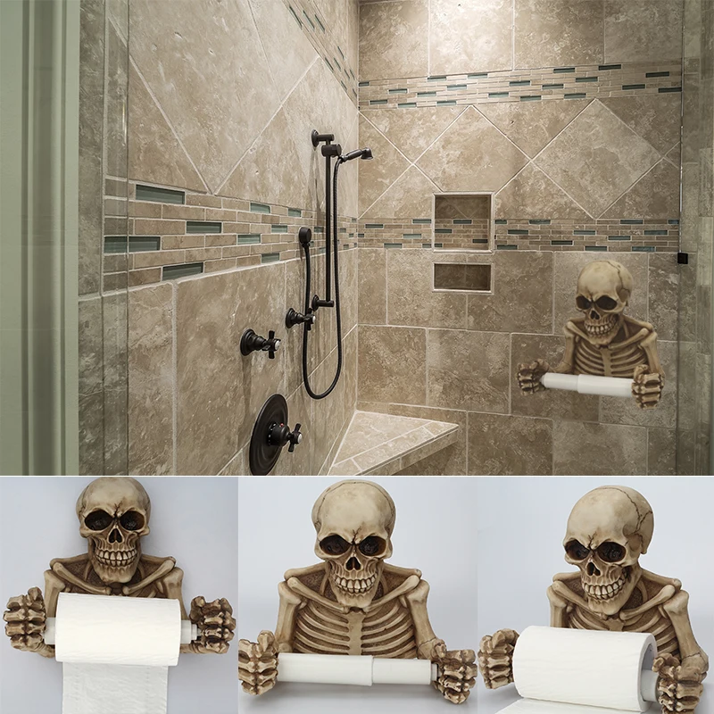 Череп смолы бумажное полотенце рулон бумаги держатель для хранения дома