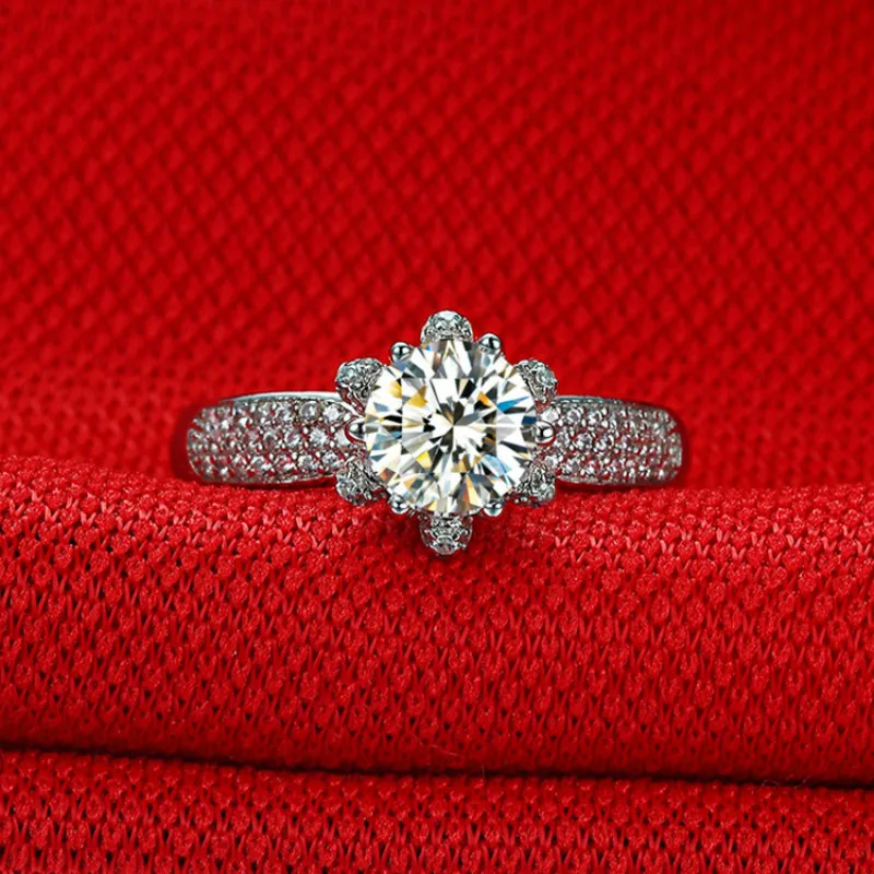 Deluxe 1ct Carct 5A высококачественные NSCD обручальные кольца для женщин d цвет серебро 925