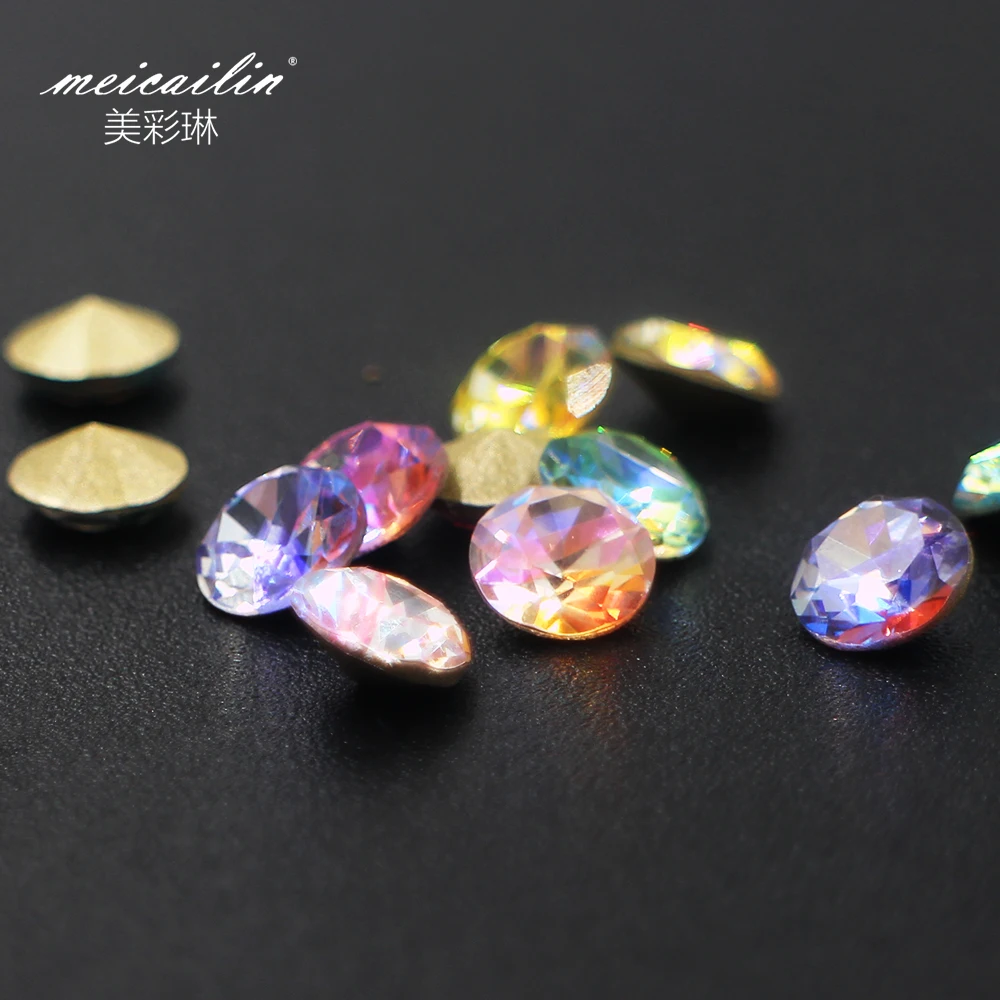 10Pcs/lot Rainbow Nail Art DIY Rhinestone Diamond Gems AB Crystal Glitter 3D Tips Accessoires Jewelry Manicure Tools Decoration | Красота и