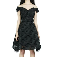 dress women black lace party dress strapless sexy short dresses for female new in luxury