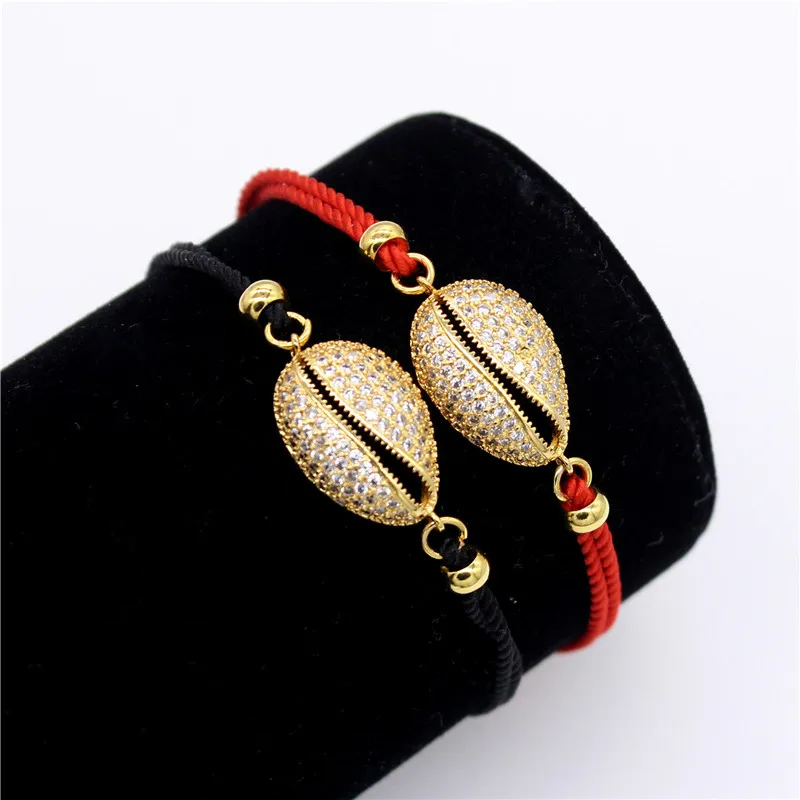 Poshfeel Crystal Sea Shell Charm Bracelet for Women Red String Bracelets &amp Bangles CZ Summer Style Jewelry Gift MBR190031 | Украшения и