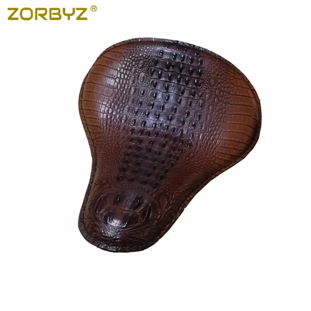 ZORBYZ мотоциклетное Ретро коричневое сиденье из искусственной кожи крокодила в