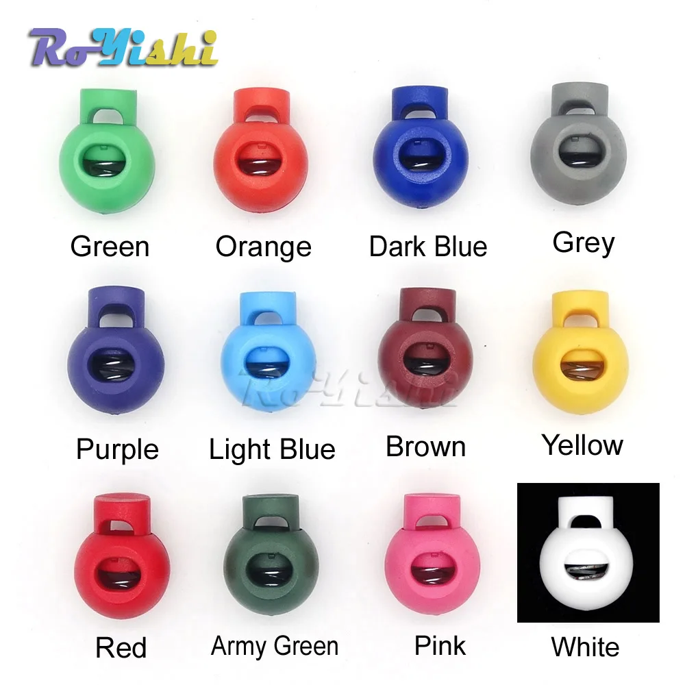 

1000pcs/pack Colorful Ball Cord Lock End Stops Round Toggle Stopper for Sport Cloth Bag Accessories