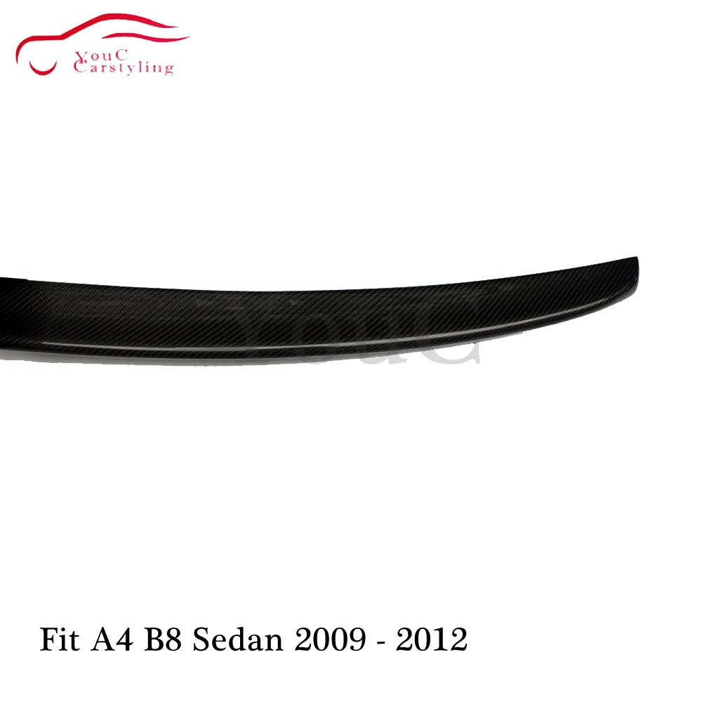 S4 Style Carbon Fiber Rear Spoiler Wing Trunk Boot Lip Splitter for Audi A4 B8 4-door sedan 2009 2010 2011 2012 | Автомобили и