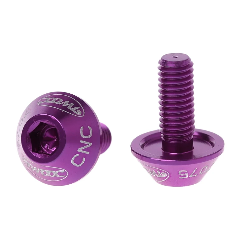 purple 2 шт. M5x10mm Алюминий сплав велосипед бутылку воды клеткой болт держатель винт - Цвет: purple