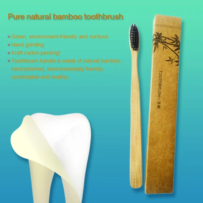 

Bamboo Toothbrush Teeth Brushes Natural Soft Brush Bamboo Charcoal Travel Home Use Toothbrush Oral Care New 4Pieces