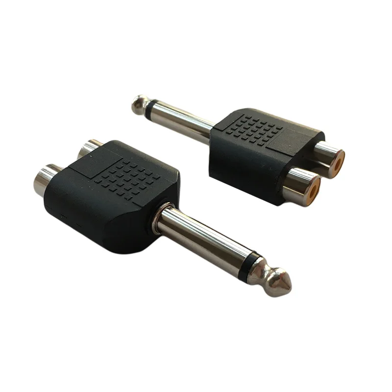 6 35 мм (1/4 дюйма) моно-штекер Jack до 2 RCA Female Sokect Splitter Audio AV Vedio Adapter | Электроника