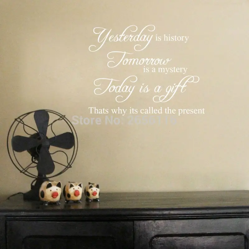 Вдохновляющие цитаты Вчера-история настенные наклейки мотивационные обои для