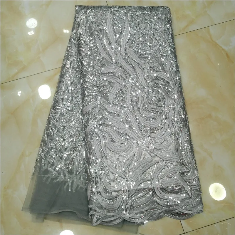 

2019 New Design African Lace Fabric French Sequins Net Lace African Sequin Lace Fabric For 2019 French Sequins Fabric Wine Color