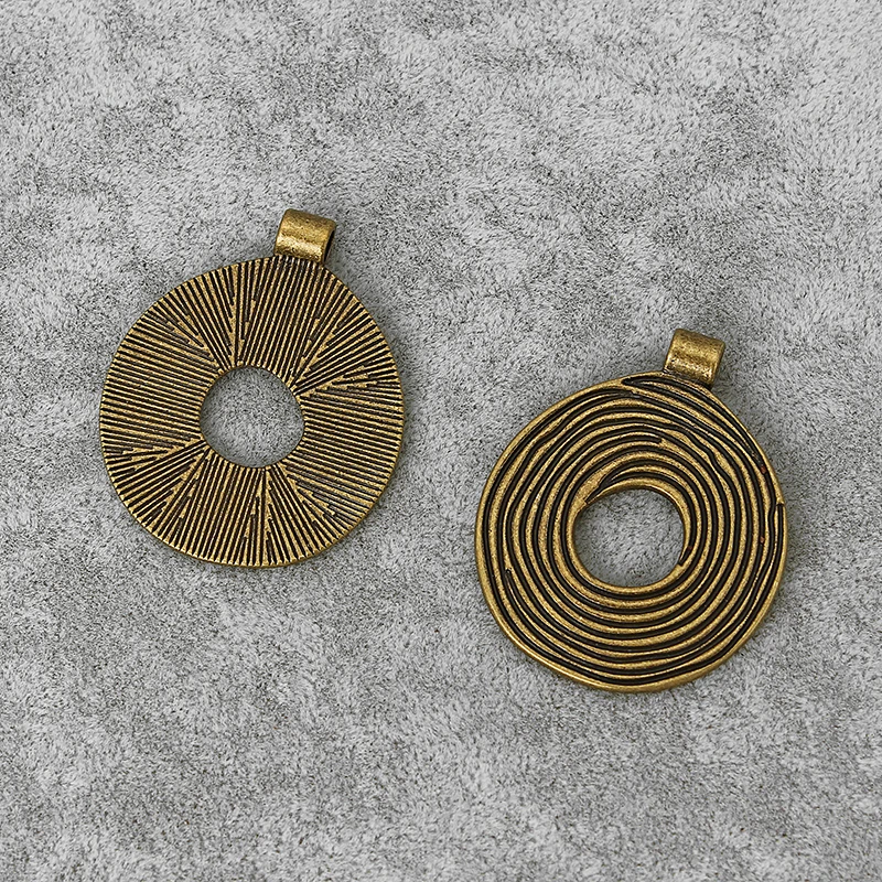 Круглые Подвески в стиле бохо 4 шт. античные бронзовые вихревые подвески для