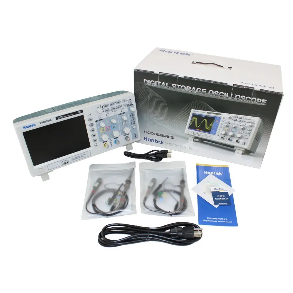 

Hantek DSO5202B Digital Storage Oscilloscope 2CH 200MHz Benchtop Scopemeter 1M Memory depth 1GSa/s Sample Rate better than5202P