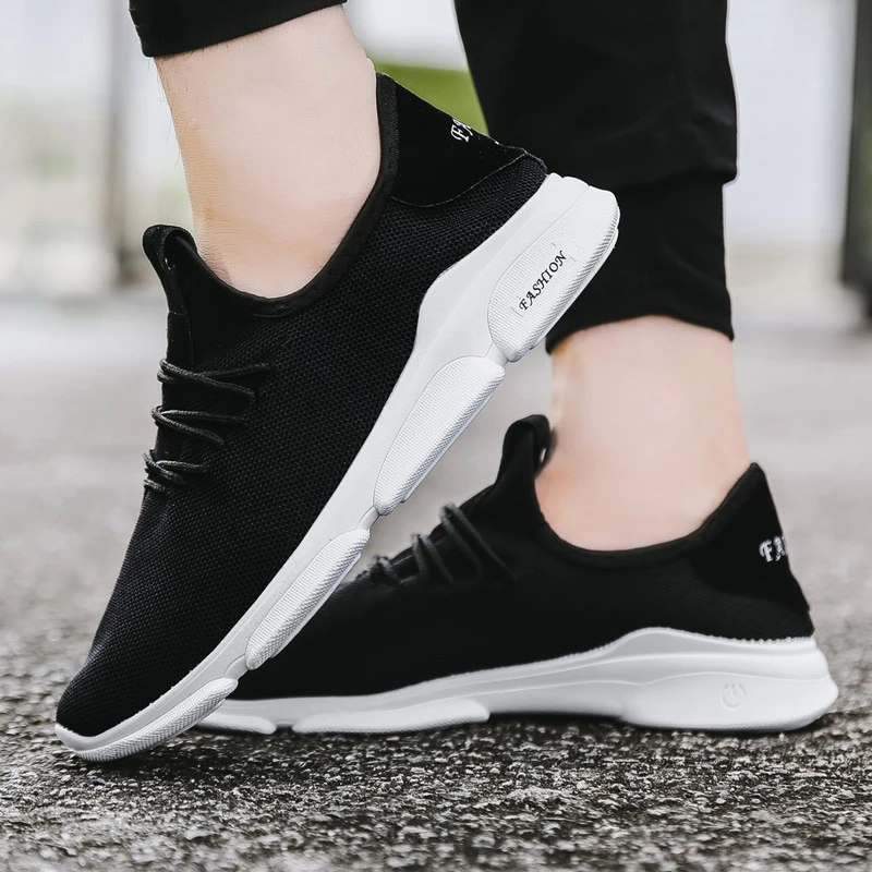 Кроссовки мужские на шнуровке дышащие сетчатые плоская подошва холщовые