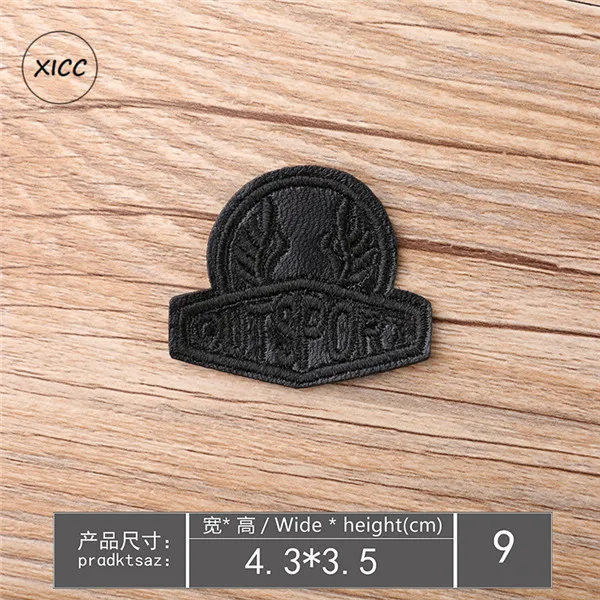 1pc 1-15 Черные нашивки из искусственной кожи с вышивкой, нашивки с изображением звезд, полосатые наклейки с вышивкой для одежды, обуви, брюк, сумок, значков с аппликацией - Цвет: 1pc 1-15
