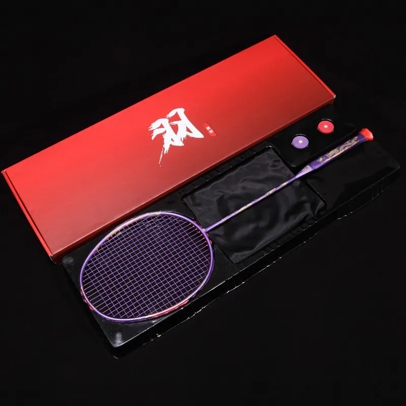Профессиональная ударная ракетка для бадминтона фиолетового дракона 8u 62 г