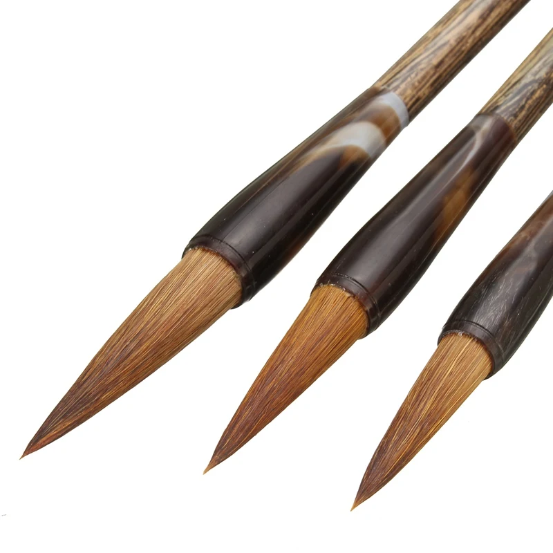 3 шт. размера китайская Ручка для письма набор кистей каллиграфии Волчья