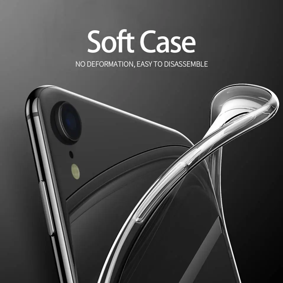 Ультра тонкий прозрачный силиконовый чехол для iPhone XS Max бампер на телефон Корпус 5