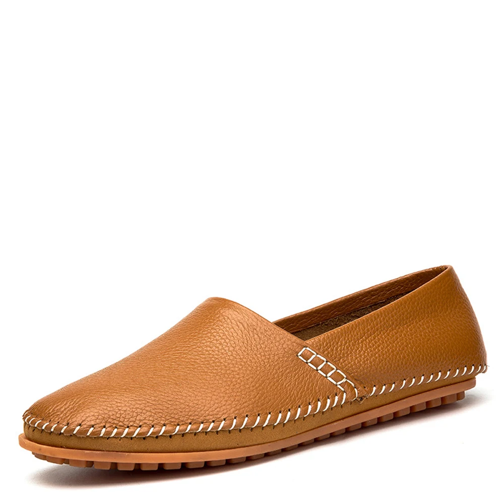 QFFAZ 2018 Genuine Cow leather Men Loafers Fashion Handmade Moccasins Soft Leather Blue Slip On Men's Boat Shoe Big Size 38-47 | Обувь