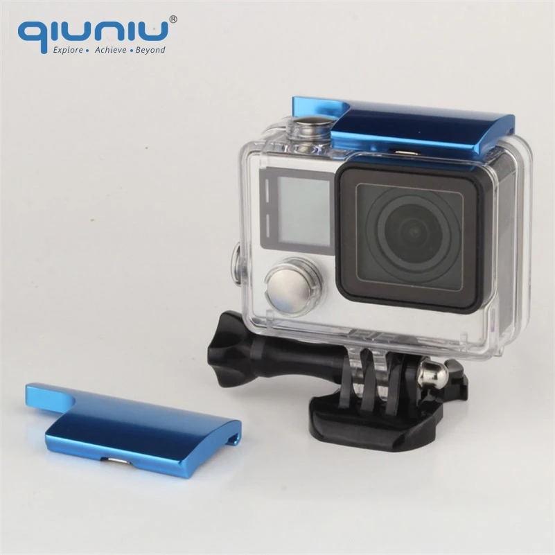 QIUNIU CNC алюминиевая защелка задняя дверь зажим замок Пряжка для GoPro Hero 4 3 + Hero3 Hero4