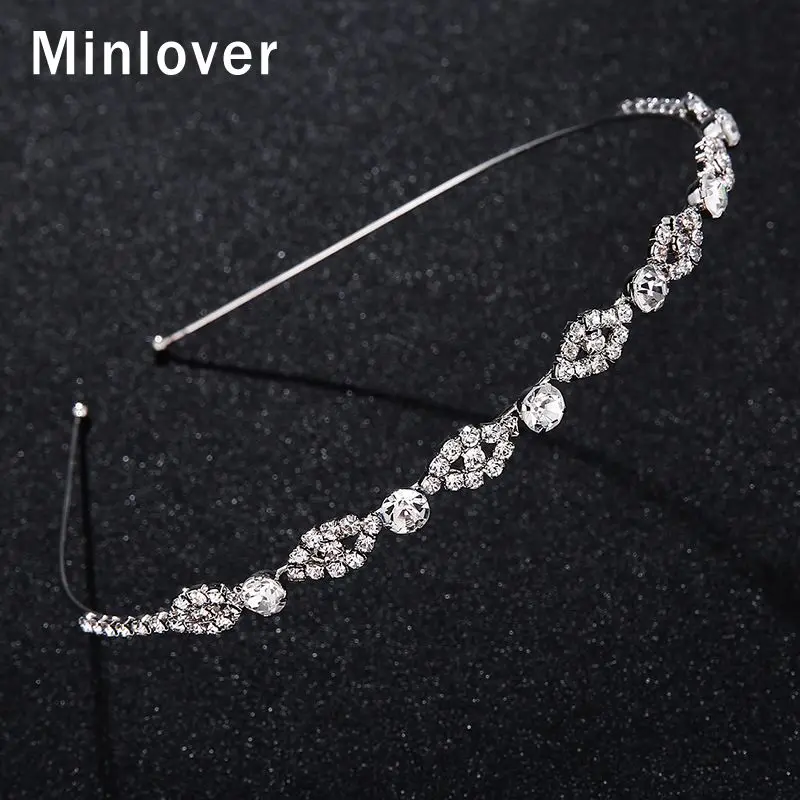 Minlover Простой Кристалл Корона и диадемы женские классические горный хрусталь