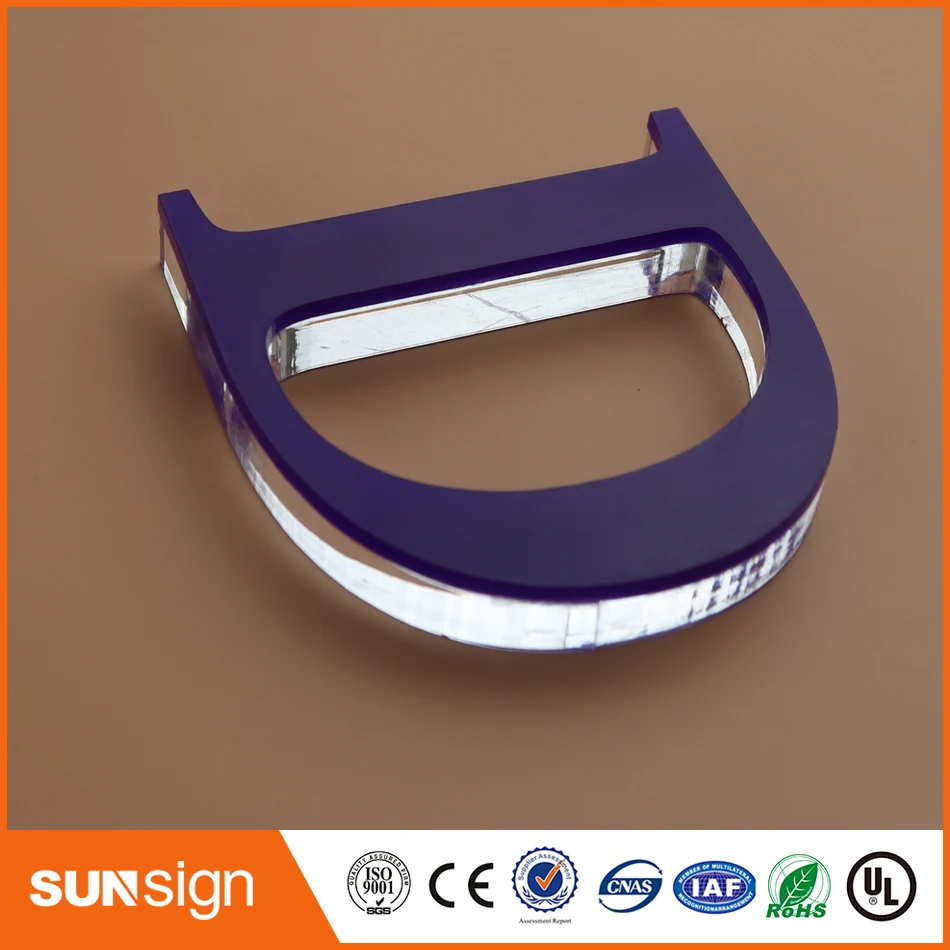 Customized laser cutting acrylic letters indoor signage for commercial logo