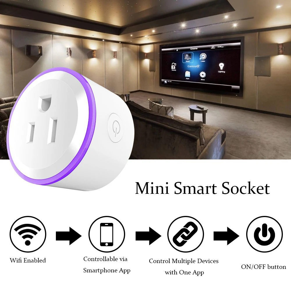Умное зарядное устройство для мини розетки Wi Fi беспроводной пульт