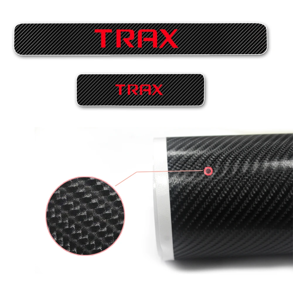 

For Chevrolet TRAX Carbon fiber vinyl sticker Car Door Sill Scuff Plate Door Sill Protector Auto Parts Interior Accessories 4Pcs