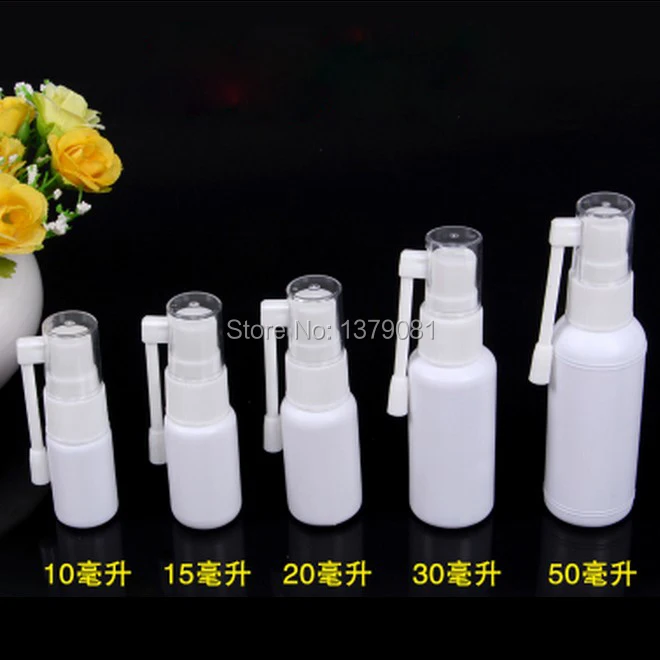 

100pcs 10ml,15ml,20ml 30ml 50ml PE Medical Spray Bottle,White Color Elephant Trunk Direct Injection Bottles