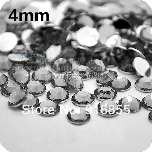 

Free shipping Hot selling SS16 4mm 10000pcs/lot Transparent gray color Resin Flatback rhinestones ,nail art rhinestones