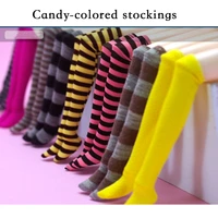 3 pair lovely candy color stripe dolls stocking for azone licca doll socks clothes 16 accessories girl toy