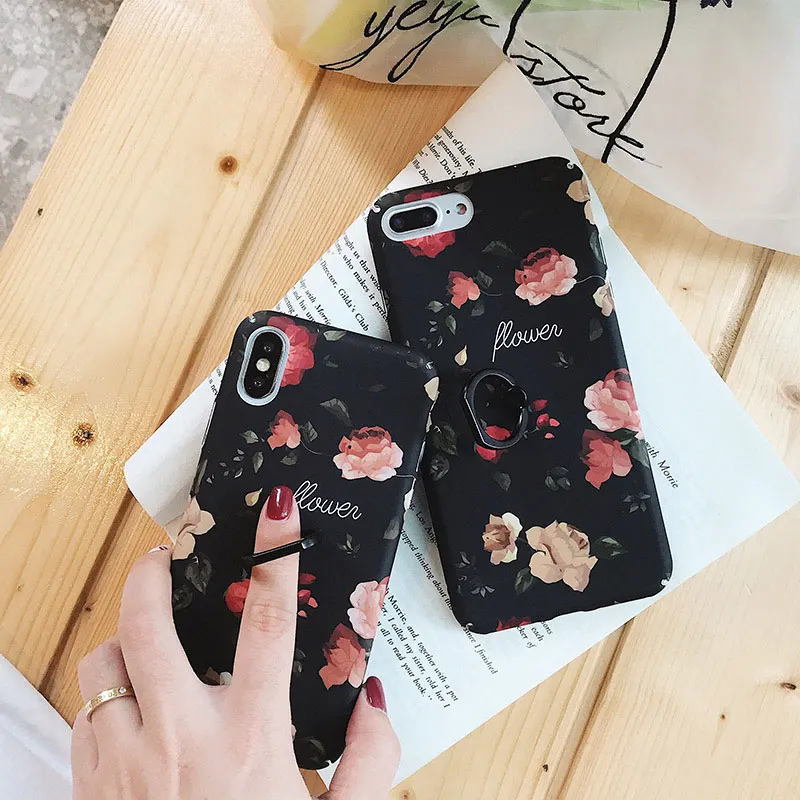 Чехол для телефона в стиле ретро с изображением розы и кольца цветами iphone 8 7 6 6s Plus