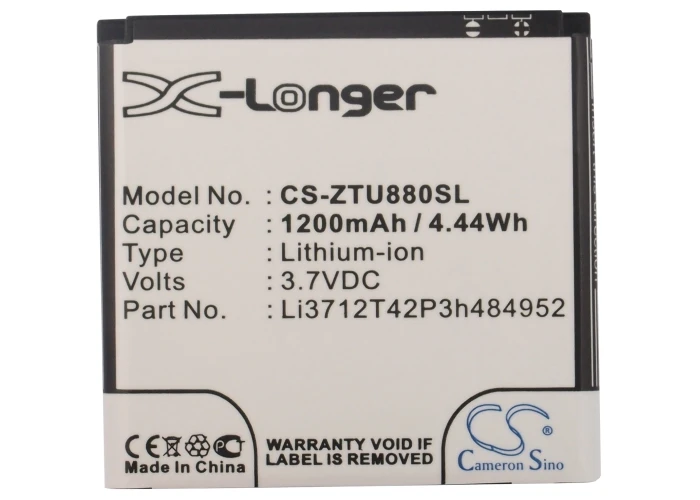 Cameron Sino Высококачественная батарея Li3712T42P3h484952 для ZTE Kis Flex U880 S2 V793 V795 V880 V880S2 Amazing A3