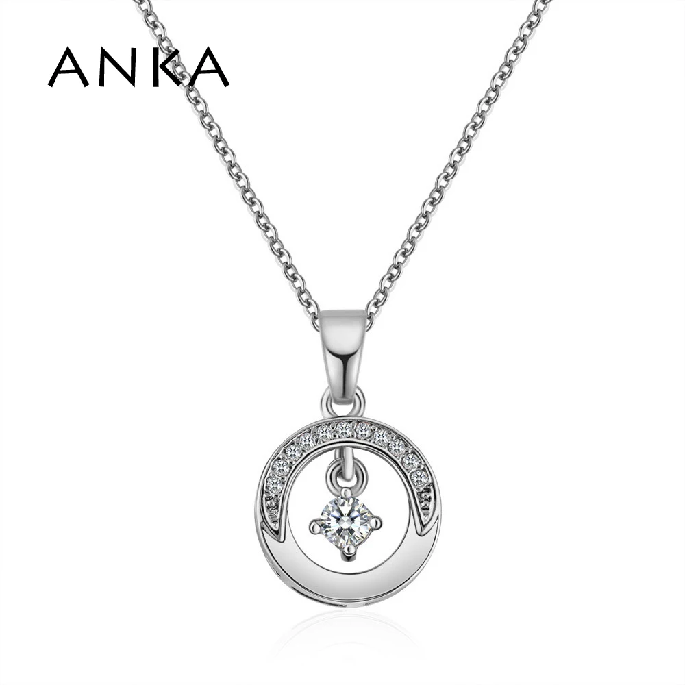 

ANKA Fashion Gold Color Square In Round Pendant Necklace For Women High Quantity Jewelry AAA Zirconia #133917