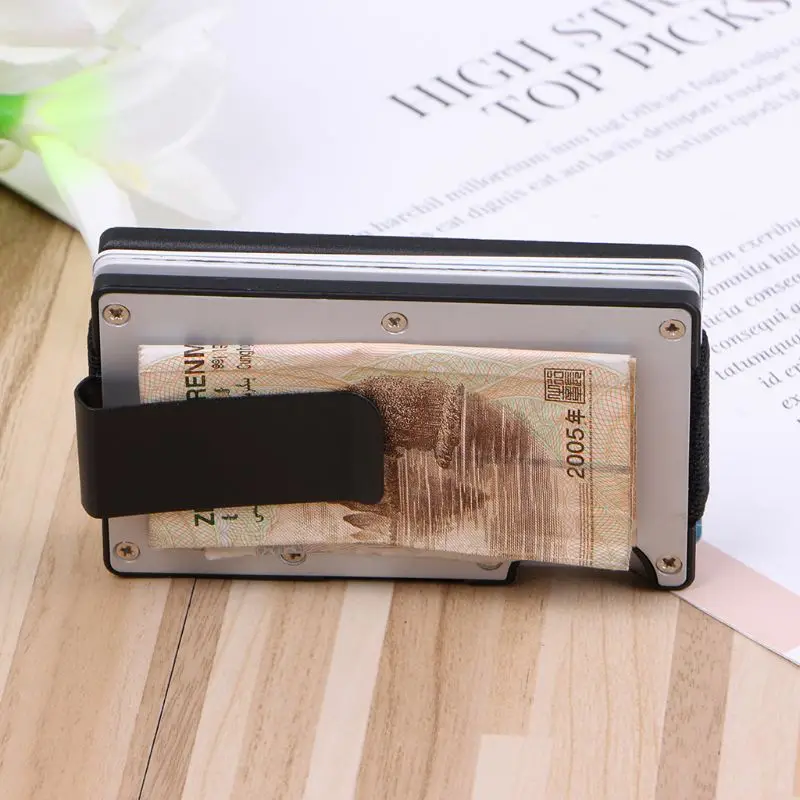 Модный мужской многофункциональный держатель для карт с RFID блокировкой кошелек
