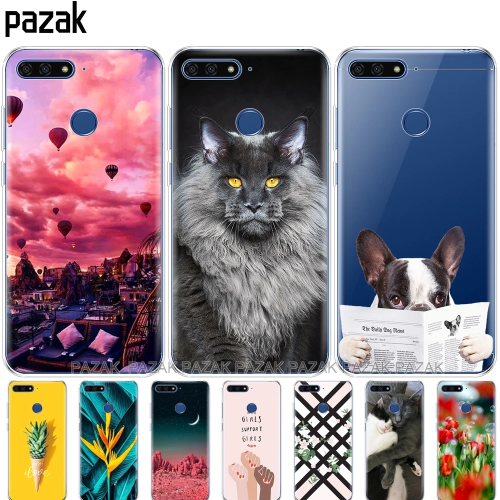 Силиконовый чехол для Huawei Honor 7A PRO huawei Y6 2018 Prime y5 prime Y9 телефона мягкий бампер из