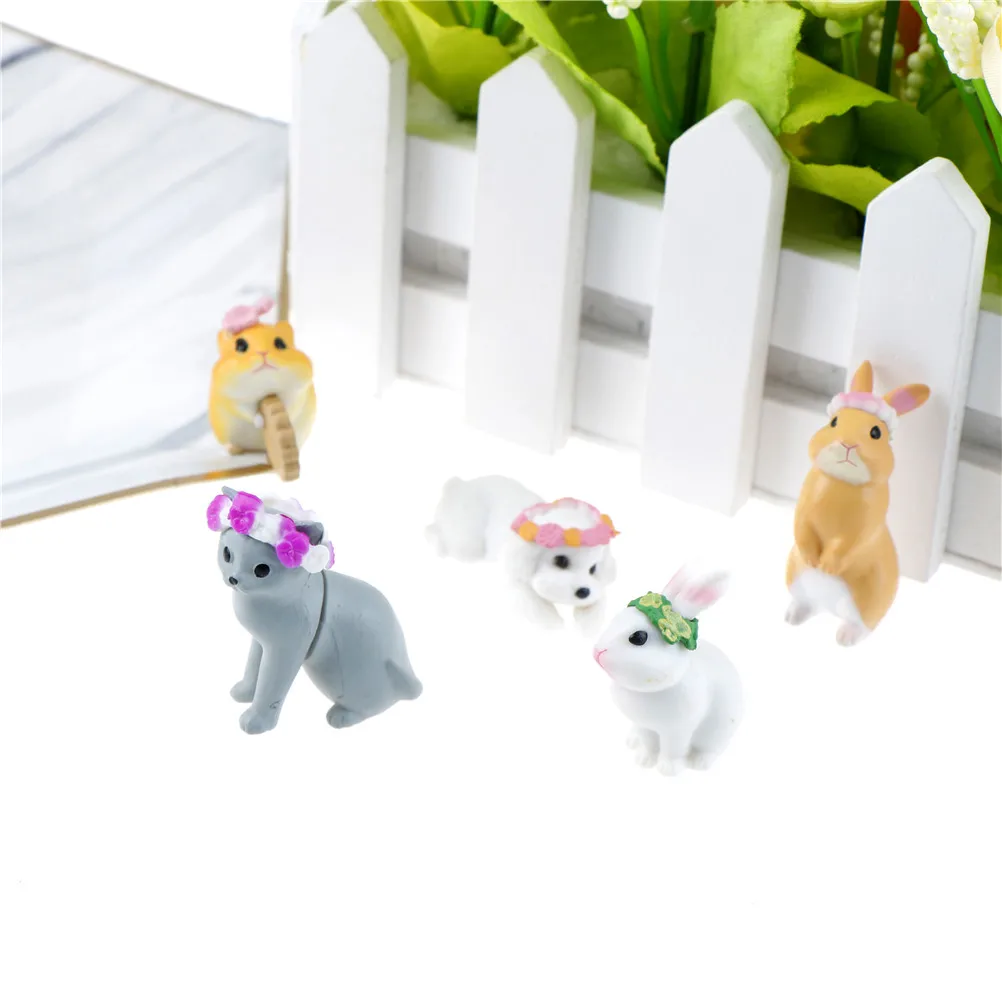 1 Набор/5 шт DIY ВЕНОК Кролик Мини игрушка миниатюрные смолы ремесло украшения