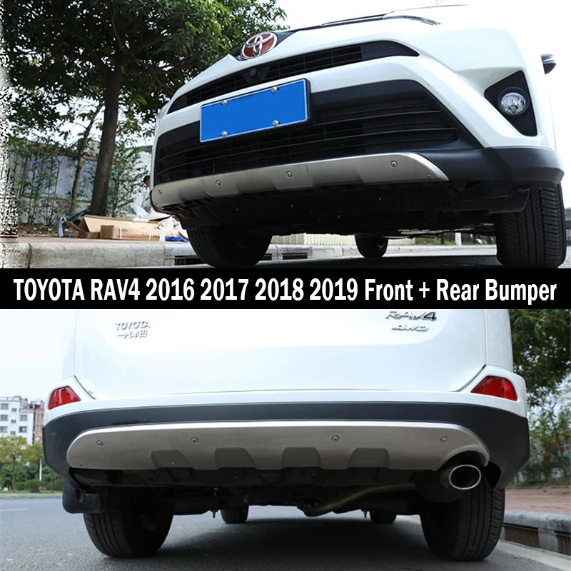 Подходит для TOYOTA RAV4 2016 2017 2018 2019 Передний + задний бампер диффузор бамперы защита